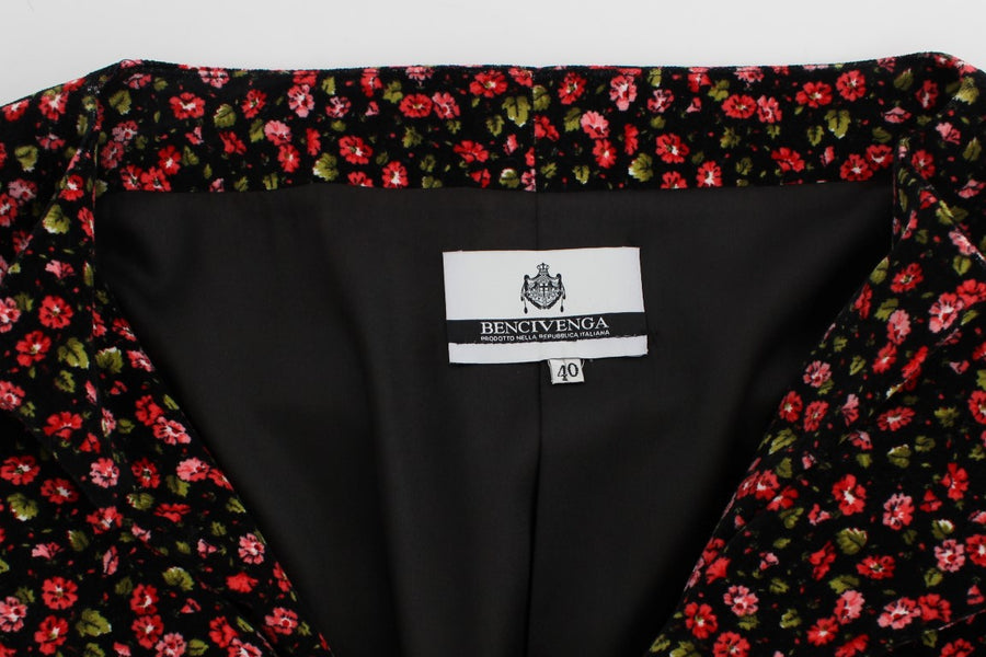 Elegant Floral Two-Piece Skirt Suit Set