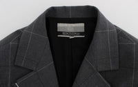 Thumbnail for Elegant Gray Checkered Sheath Suit Set