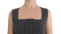 Thumbnail for Elegant Gray Striped Dress & Blazer Suit Set