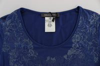 Thumbnail for Elegant Blue Crew Neck Tee with Logo Detail