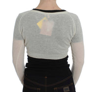 Thumbnail for Elegant White Crop Cardigan Sweater
