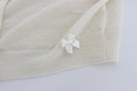 Thumbnail for Elegant White Crop Cardigan Sweater