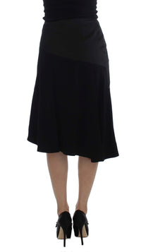 Thumbnail for Chic Black and Blue Cotton Blend Skirt