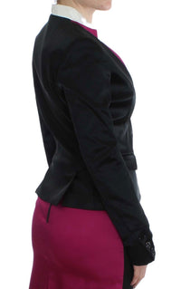 Thumbnail for Chic Black and Pink Single-Breasted Blazer