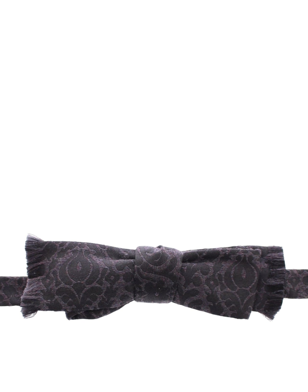 Gray Black Wool Bow Tie