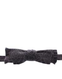 Thumbnail for Gray Black Wool Bow Tie