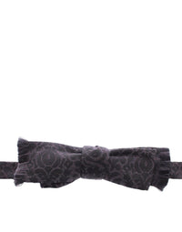 Thumbnail for Gray Black Wool Bow Tie