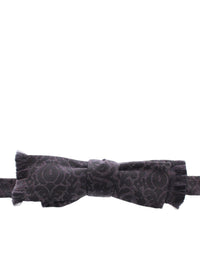 Thumbnail for Gray Black Wool Silk Bow Tie