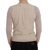 Thumbnail for Elegant Pink Wrap Sweater Cotton Knit