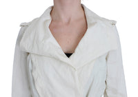 Thumbnail for Elegant White Wrap Trench Jacket