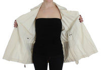 Thumbnail for Elegant White Wrap Trench Jacket