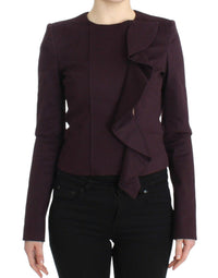 Thumbnail for Purple Ruched Jacket Coat Blazer Short