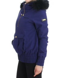 Thumbnail for Blue Padded Jacket Hooded Short K-Way