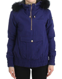 Thumbnail for Blue Padded Jacket Hooded Short K-Way