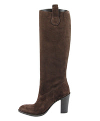 Thumbnail for Brown Leather Suede Tall Knee Boots