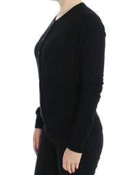 Thumbnail for Black Wool Button Cardigan Sweater Top