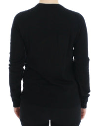 Thumbnail for Black Wool Button Cardigan Sweater Top