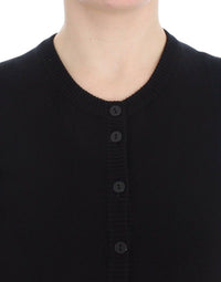 Thumbnail for Black Wool Button Cardigan Sweater Top