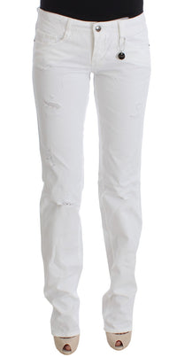 Thumbnail for Chic Slim Fit White Cotton Jeans