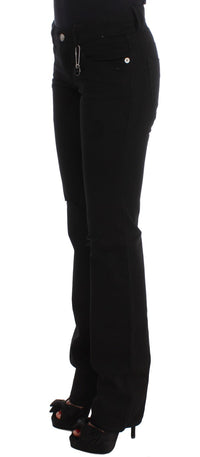 Thumbnail for Chic Black Slim Fit Zippered Cotton Jeans