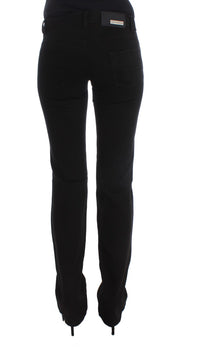 Thumbnail for Chic Black Slim Fit Zippered Cotton Jeans