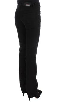 Thumbnail for Chic Black Slim Fit Zippered Cotton Jeans