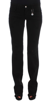 Thumbnail for Chic Black Slim Fit Zippered Cotton Jeans