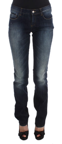 Thumbnail for Sleek Slim Fit Blue Designer Jeans