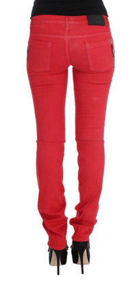 Thumbnail for Chic Red Slim Fit Jeans