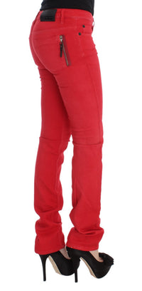 Thumbnail for Chic Red Slim Fit Jeans