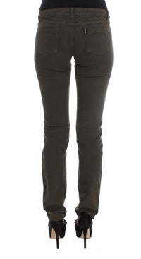 Thumbnail for Chic Slim Fit Green Cotton Jeans