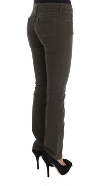 Thumbnail for Chic Slim Fit Green Cotton Jeans