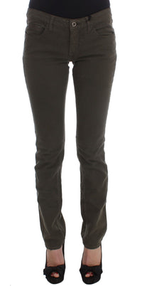Thumbnail for Chic Slim Fit Green Cotton Jeans