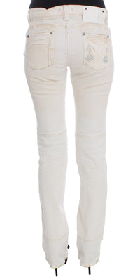 Thumbnail for Chic White Slim Fit Designer Jeans