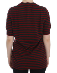 Thumbnail for Red Gray Cashmere Short Sleeve Sweater
