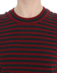 Thumbnail for Red Gray Cashmere Short Sleeve Sweater