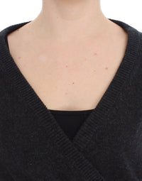 Thumbnail for Gray Cashmere Sweater Pullover Wrap