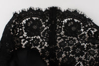 Thumbnail for Elegant Black Floral Lace Knee-Length Dress