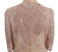 Thumbnail for Elegant Pink Lace Embroidered Shift Dress