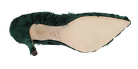 Thumbnail for Elegant Green Xiangao Fur Leather Pumps