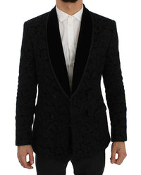 Thumbnail for Elegant Slim Fit Black Silk-Blend Blazer