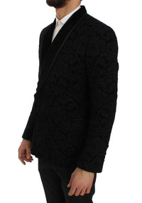 Thumbnail for Elegant Slim Fit Black Silk-Blend Blazer