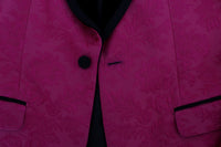 Thumbnail for Floral Brocade Single-Breasted Blazer