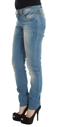 Thumbnail for Sleek Blue Slim Fit Designer Jeans