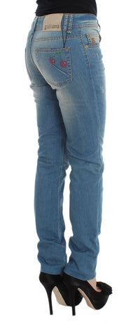 Thumbnail for Sleek Blue Slim Fit Designer Jeans