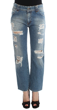 Thumbnail for Chic Boyfriend Blue Wash Jeans