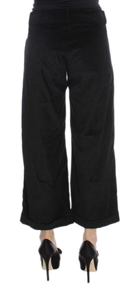 Thumbnail for Chic Black Wide Leg Cotton Jeans