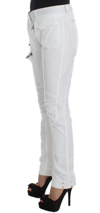 Thumbnail for Chic White Nylon Cargo Pants by Italian Designer