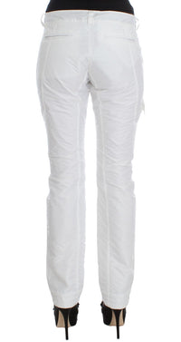 Thumbnail for Chic White Nylon Cargo Pants by Italian Designer