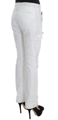 Thumbnail for Chic White Nylon Cargo Pants by Italian Designer